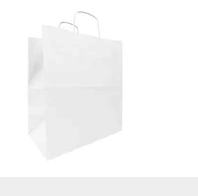 Produktbild von 20x Papiertragetaschen weiß 17,4 Liter max. 10 kg mit Kordel - PODARI