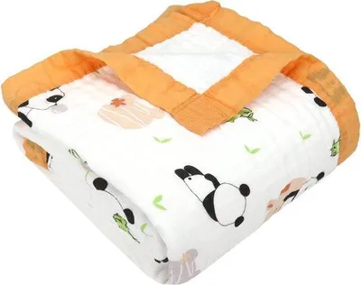 Obrázek produktu pro Bamboespanda 6vrstvá dětská deka z bavlny 110 x 110 cm, mušelínová zavinovací deka, měkký osuška