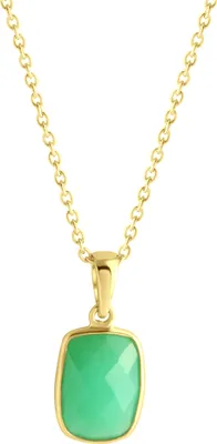 Produktbild von Jamelli Halskette 925/- Sterling Silber 42+3cm gelb Chrysopras grün 300240079J-V
