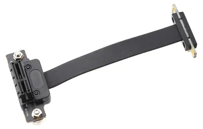 Obrázok produktu pre Predlžovací kábel PCI-E 1x s dvojitým sieťovým adaptérom s uhlom 90° a LED indikátorom, s magnetickou podložkou