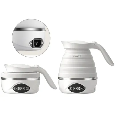 Produktbild von Faltbarer Reise-Wasserkocher, tragbarer Mini-Kocher, 850 W, 90–240 V Dualspannung, ideal zum Wasserkochen, Tee- & Kaffeezubereitung