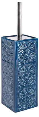 Immagine prodotto di WENKO Set di spazzole per WC CORDOBA Blu Supporto in Vetroceramica Accessori per il bagno
