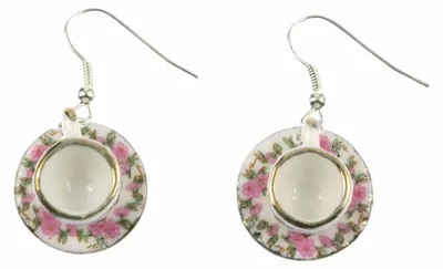 Produktbild von Tassen Ohrringe Teetasse Kaffeetasse Miniblings Ohrhänger Porzellan rosa Tee