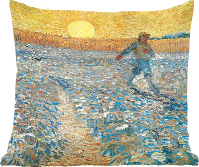 Produktbild von MuchoWow® Zierkissen Sofakissen Wohnzimmer Dekokissen 45x45 cm Der Sämann - Gemälde von Vincent van Gogh - Schlafpolster - Polster für das Sofa
