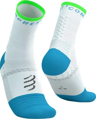 Productafbeelding van Compressport Pro Marathon Sokken V2.0, Wit / Noordelijk Blauw / Neon, Maat 45/48