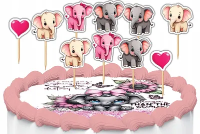 Produktbild von Tortenstecker Kuchendeko Set - Tiere Elefant 10 Stück
