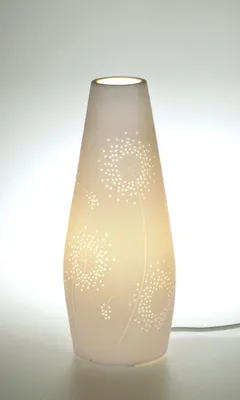 Produktbild von Porzellanlampe Kegel Pusteblume Ø 12,5 cmHöhe 28 cm NEU