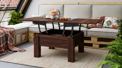 Produktbild von Design Couchtisch Tisch Oslo höhenverstellbar 49 / 76cm aufklappbar 80 / 160cm Esstisch