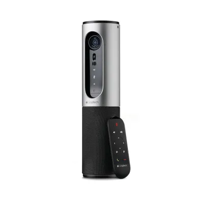 Produktbild von Logitech ConferenceCam Connect, Webcam, IR Wireless, Drucktasten, Schwarz, Silber