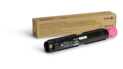A Xerox toner cartridge and its packaging are displayed against a white background.