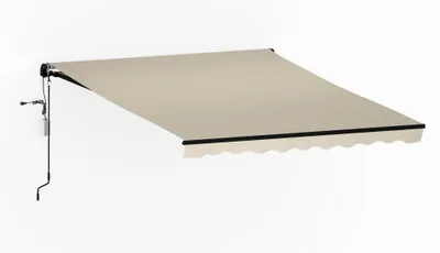 Produktbild von Blumfeldt CloudShade Markise – 3m elektrische Gelenkarmmarkise mit App & Fernbedienung, UV 30+ & Regenschutz, Neigungswinkel einstellbar, Aluminiumrahmen, einfache Wandmontage, 295x250 cm, Beige
