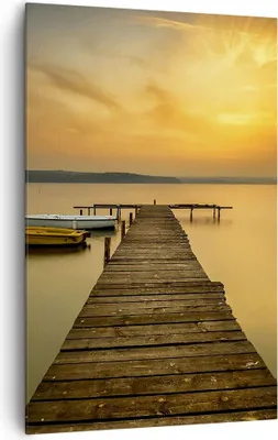 Produktbild von Bild auf Leinwand - Leinwandbild - Einteilig - See Brücke - 80x120cm - Wand Bild - Wanddeko - Wandbilder - Leinwanddruck - Kunstdruck - Wanddekoration - Leinwand bilder - Wandbild - PA80x120-3673