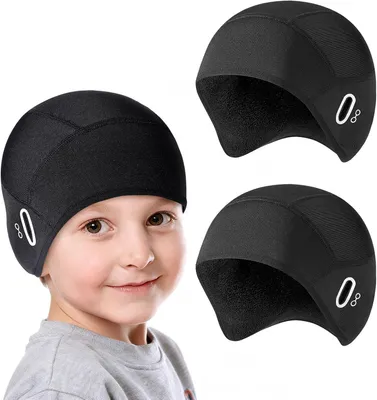 Productafbeelding van Helmmuts kinderen - wintermuts onder helm - oorbescherming - winddicht - doodshoofd