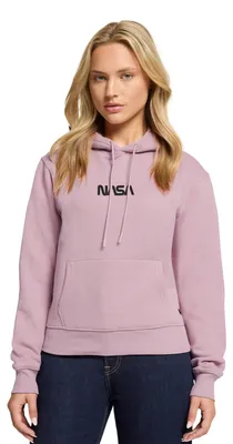 Produktbild von Spreadshirt NASA Logo Schwarz Stick Damen Premium Hoodie, 3XL, Altrosa