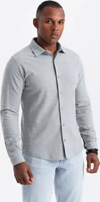 Produktbild von Ombre Clothing Langarmhemd für Männer Easse grau XL