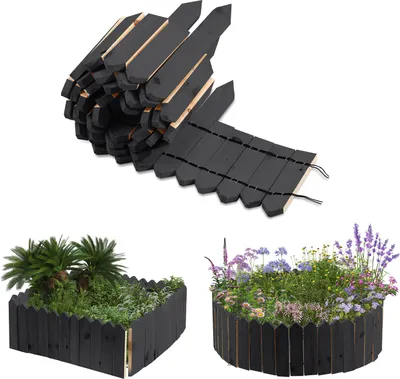 Produktbild von TolleTour Rasenkante Rollborder Kiefernholz Holzzaun Rolborder 200*10*1.5cm Unbehandelt Beeteinfassung Rasenkante Gartenzaun Holz Dekozaun