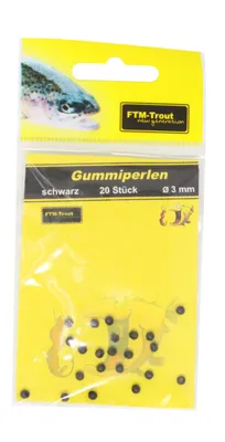 Produktbild von FTM Gummiperlen schwarz - Perlen, Größe/Packungsinhalt:3mm / 20 Stück