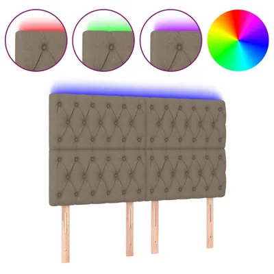Immagine prodotto di Testiera a LED Tortora 144x7x118/128 cm in Tessuto