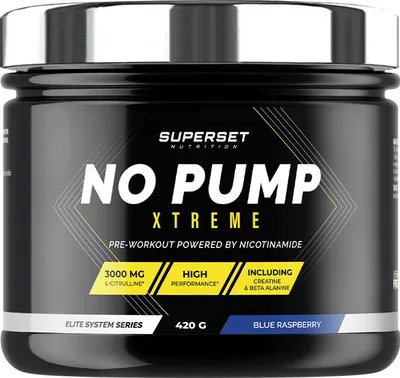 Image de PreWorkout - Superset Nutrition - NO PUMP XTREME (420g) - Saveur Blue Raspberry