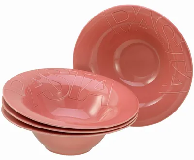 Zdjęcie produktu dla CreaTable, 21669, kolor Gourmet Red, zestaw 4 talerzy do makaronu, porcelana