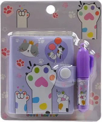 Produktbild von Katzenpfote Mini Notizbuch mit Stift A8 Pfoten Design Notizheft Kinder Geschenk