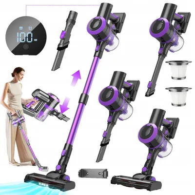 Produktbild von Kabelloser Stabstaubsauger 400 W, 2-In-1, Led, 55 Min, 99,99 % Filter, Beutellos