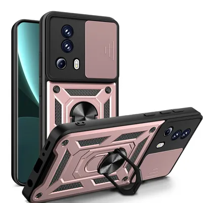 Produktbild von Outdoor Panzer Hülle Xiaomi 13 Lite Handyhülle mit Kameraschutz Ringhalter Case Rosegold
