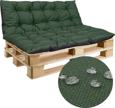 Palettenkissen Gartensofakissen Sitzkissen Gesteppte Kissen gefüllt viele Farben 120x80/40 Set für Palettenmöbel Europaletten