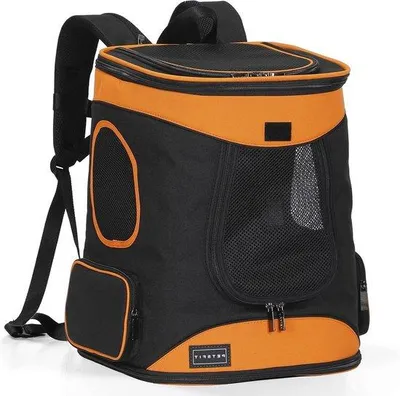 Produktbild von Famanu Transportrucksack für Hunde mit Netzfenster - 43 cm x 32 cm x 29 cm