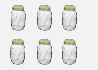 Produktbild von BORMIOLI Quattro Stagioni / 6 x 1000ml Set Einmachglas + Deckel gold 86mm _01709