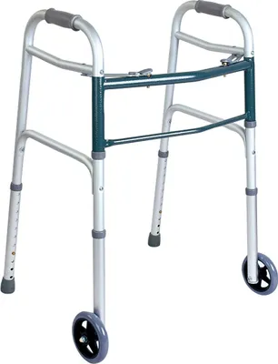 Image de Déambulateur pliable en aluminium à 2 roues et 2 embouts
