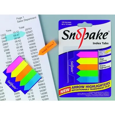Obrázok produktu pre Indexové označovacie šípky 44x12mm 125 šípok, rôzne farby