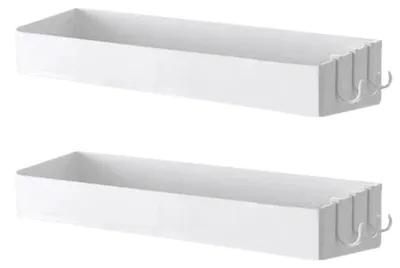 Produktbild von Duschablage Badregal Ablage Wandregal ohne Bohren - Weiß - 40 x 11 x 6 cm - 2er Set