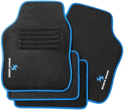 Immagine prodotto di Set di 4 tappetini per auto con protezione per il tallone e antiscivolo | Blu