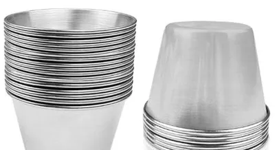 20 Edelstahl-Dipschalen 75 ml mit 2 Löffeln, stapelbar