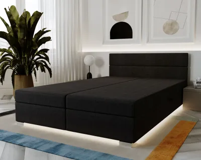 Obrázek produktu pro Čalouněná manželská postel 180x200 ROSIE 17 - černá