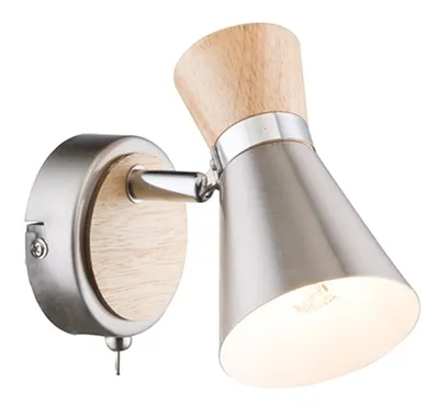 Produktbild von Wandstrahler Innen Schwenkbar Wandlampe mit Schalter Holz Wandspot 54807-1