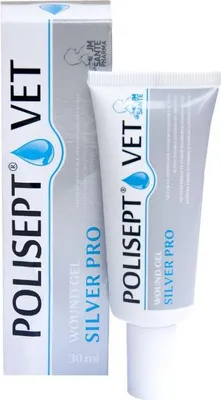 Zdjęcie produktu dla JM SANTE Polisept Vet Wound Gel Silver Pro-żelowy opatrunek dla psów i kotów 30ml