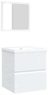 Immagine prodotto di vidaXL Mobile sottolavabo con lavabo e specchio, bianco