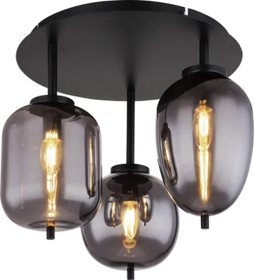 Produktbild von Globo Lighting Deckenleuchte Metall schwarz matt, 3x E14