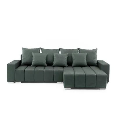 Produktbild von MUFFO Ecksofa PIANO L-Form Rechts mit Schlaffunktion 137x234 Velours Grün