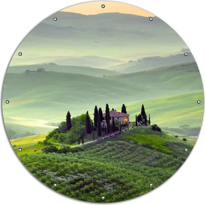 Produktbild von Wallario rundes Outdoor-Poster für Garten oder Balkon, Motiv Toskana in Italien, 120 cm Durchmesser