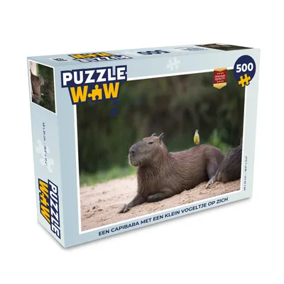 Obrázek produktu pro MuchoWow MuchoWow® Puzzle 500 ks Kapybara s malým ptákem na sobě