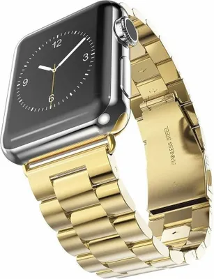 Produktbild von Strap-it Apple Watch 8 Stahlarmband (Gold)