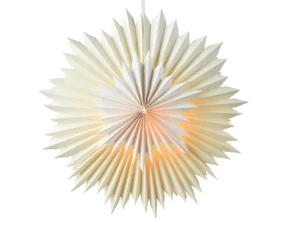 Produktbild von Kaemingk Lumineo LED Papierstern 6 LED warmweiß innen 60 x 15 cm weiß