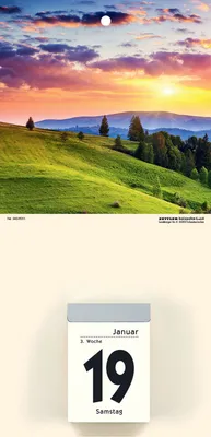 Produktbild von Zettler 340-0001 Kalenderrückwand "Gebirge" - 14,5 x 29,5 cm, 4-fach sortiert