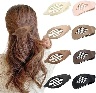 Produktbild von 8 flache Haarspangen für Damen mit starkem Halt, große Entenschnabel-Haarclips für dünnes und dickes Haar, mit rutschfesten Innenzähnen für unterwegs und den Alltag