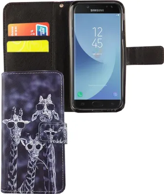 Image de Étui de protection pour téléphone portable Samsung Galaxy J3 2017, motif : 3 girafes