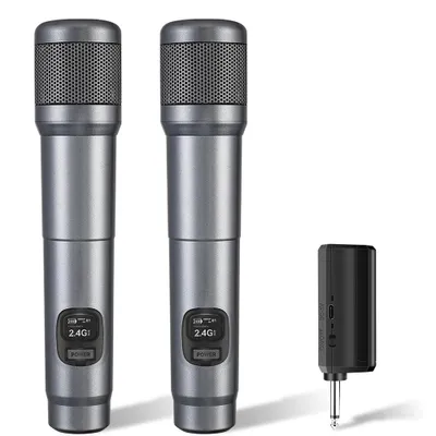Produktbild von ZELURXX Kabelloses Handmikrofon 2.4G mit DSP-Rauschunterdrückung, 1200mAh Akku, Hi-Fi Klangqualität, Plug & Play