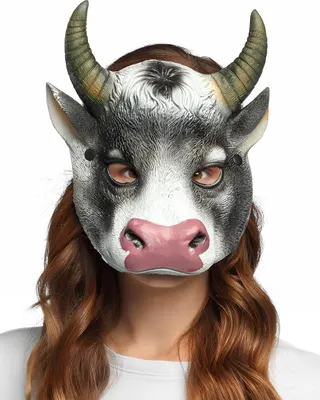 Immagine prodotto di Maschera da animale a forma di mucca per adulti, bianco e nero -
